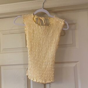 Isalis Suess Smocked Open-Back Buttercream Top Sz Small.  NWT. Box22